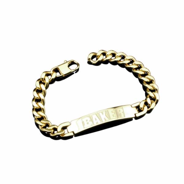BAKER BRAND LOGO ID BRACELET GOLD