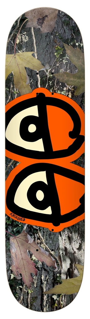 KROOKED TEAM EYES CAMO ORANGE DECK 8.25