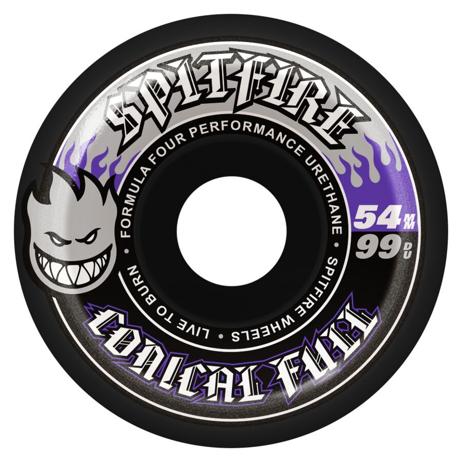 SPITFIRE FORMULA FOUR CONICAL FULL BLACK 54MM 99D (Set of 4)