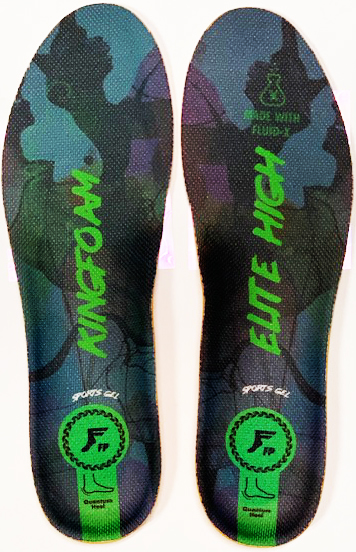 FOOTPRINT KINGFOAM ELITE QUANTUM HEEL BLACK CAMO/GREEN MID 5MM TOE/7MM HEEL INSOLES MEDIUM (5-10.5)