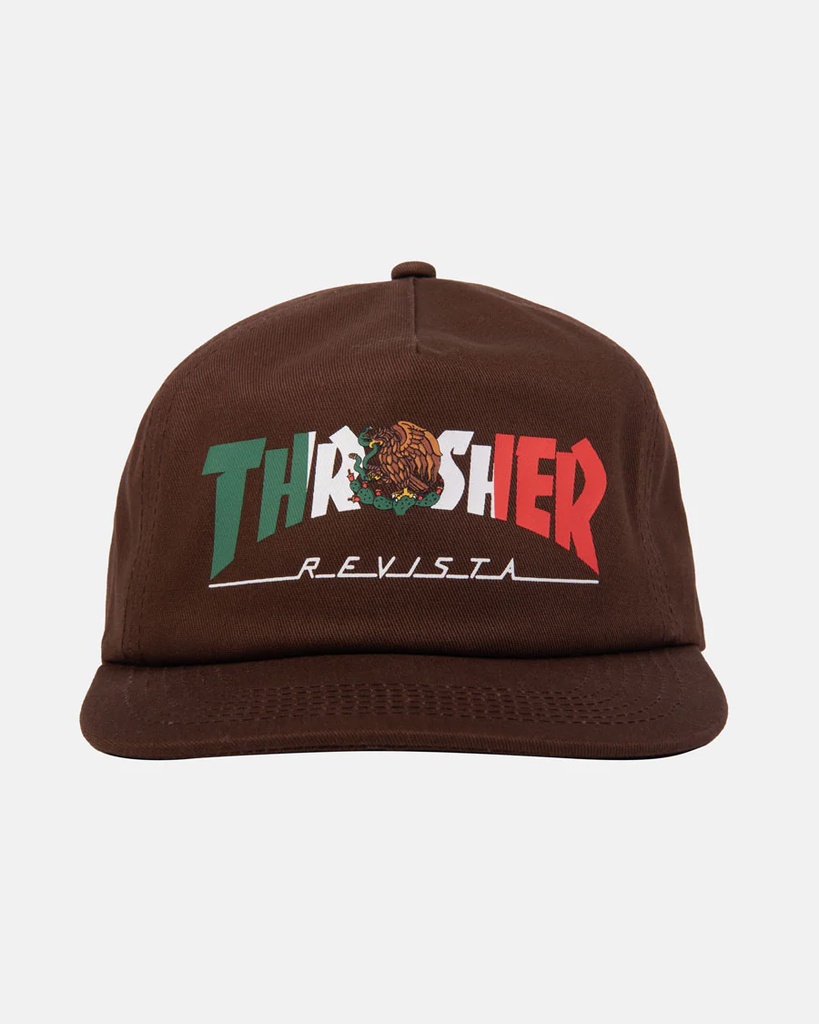 THRASHER MEXICO REVISTA SNAPBACK HAT BROWN