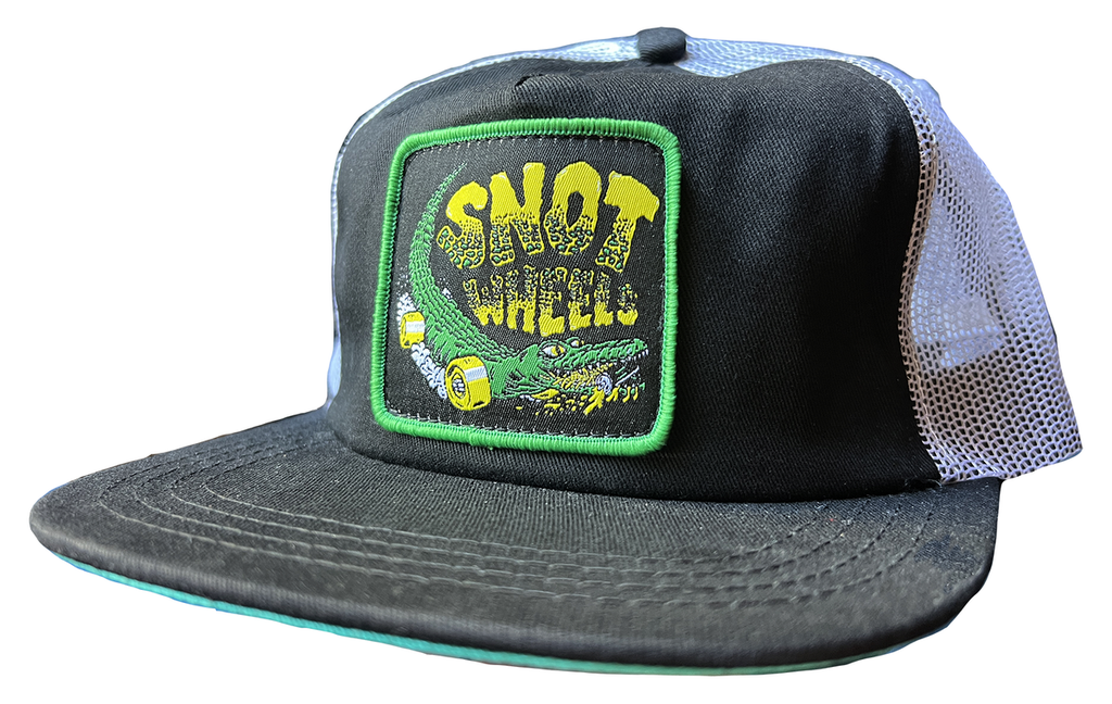 SNOT GATOR PATCH TRUCKER HAT BLACK/WHITE