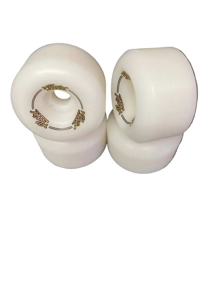 ALVA CONICAL WHITE/GOLD 60MM 97A WHEELS (SET OF 4)