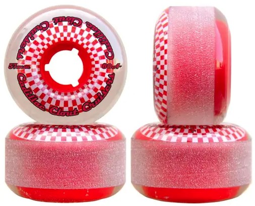 CADILLAC CLOUT CRUISERS SMOKE/RED HUB 57MM 80A (Set of 4)