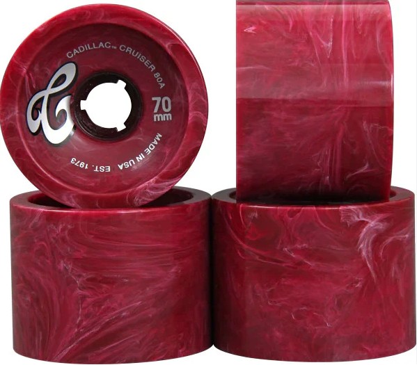 CADILLAC CRUISERS MAROON MARBLE 70MM 80A (Set of 4)