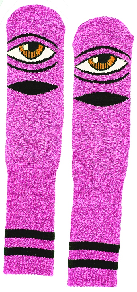 TOY MACHINE HEATHER SECT EYE SOCKS NEON PINK