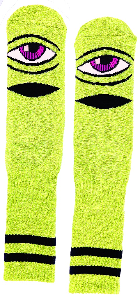 TOY MACHINE HEATHER SECT EYE SOCKS NEON YELLOW