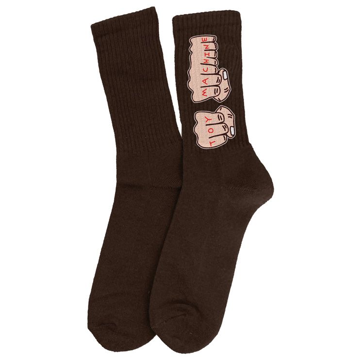 TOY MACHINE FISTS SOCKS BROWN