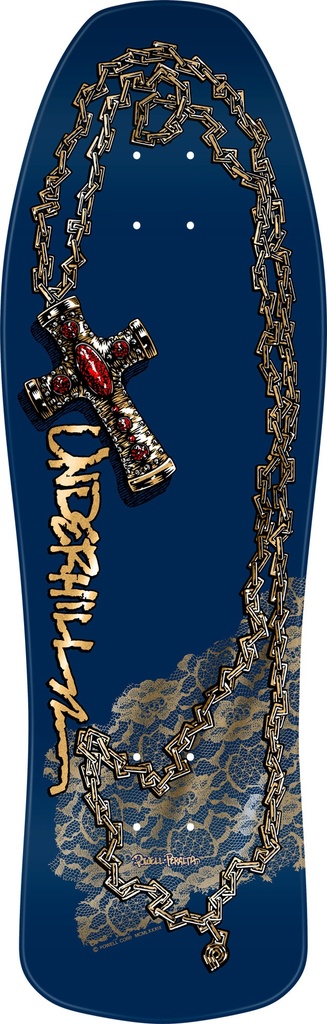 POWELL RAY UNDERHILL CROSS NAVY/GOLD SHAPED DECK 9.9 X 31.5