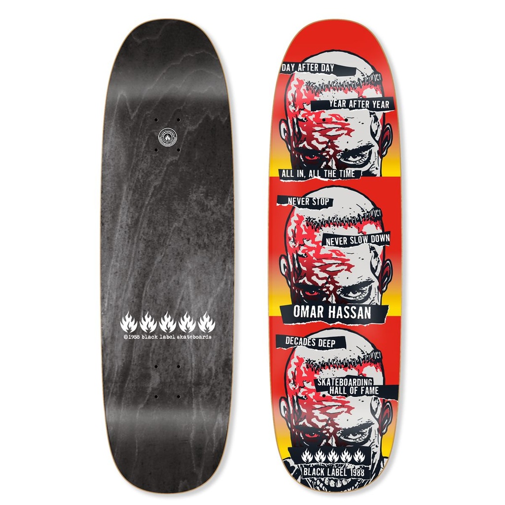 BLACK LABEL OMAR HASSAN NEVER STOP SHOF EDITION BLACK WIDOW SHAPED DECK 9.25