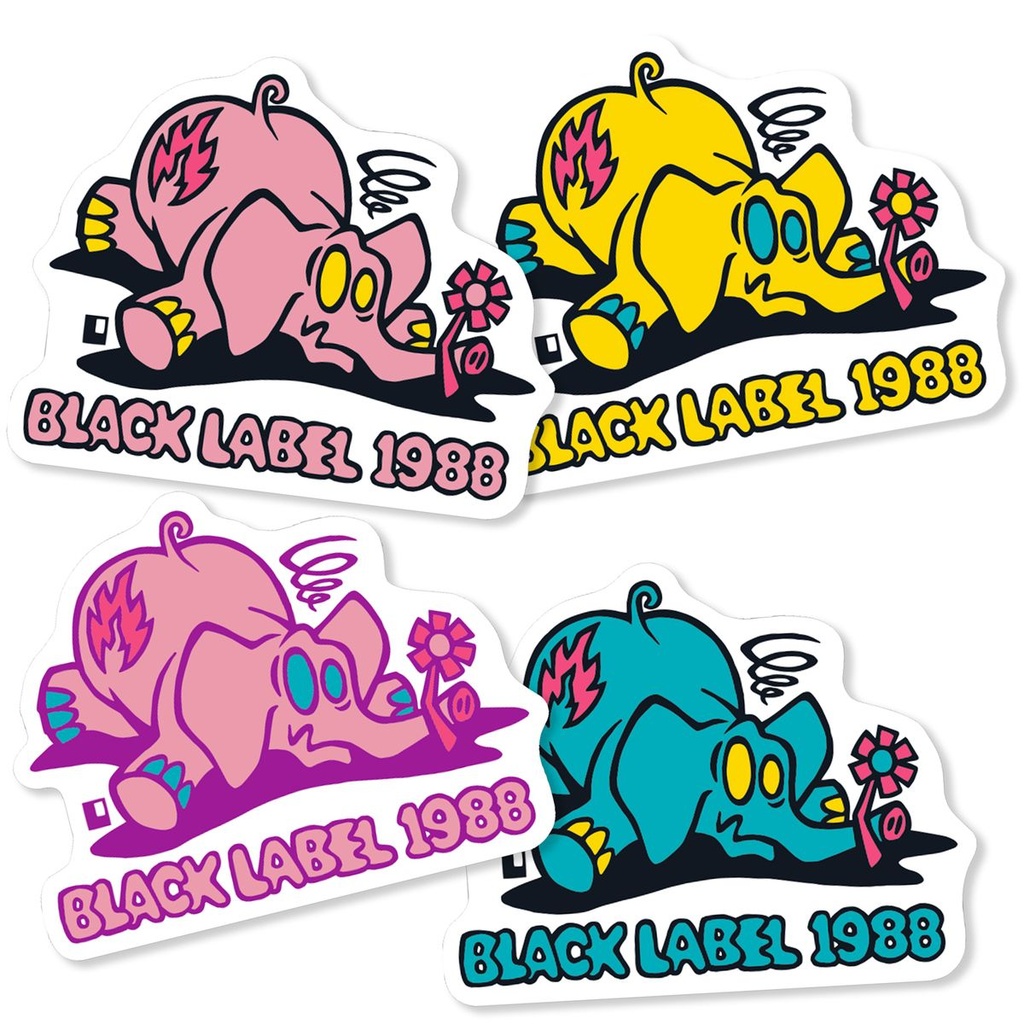 BLACK LABEL PINK ELEPHANT SMALL 2.0 X 1.6 STICKER