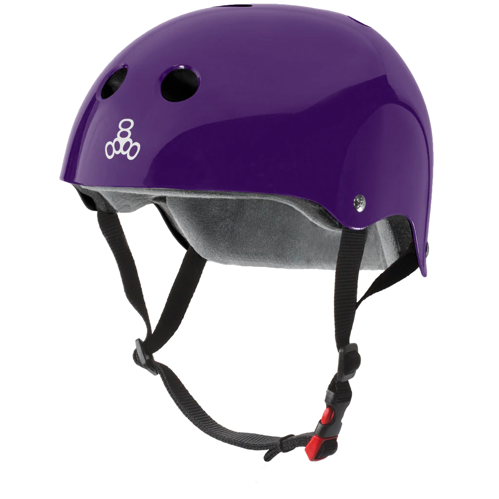 TRIPLE 8 HELMET CERTIFIED SWEATSAVER PURPLE GLOSSY S/M