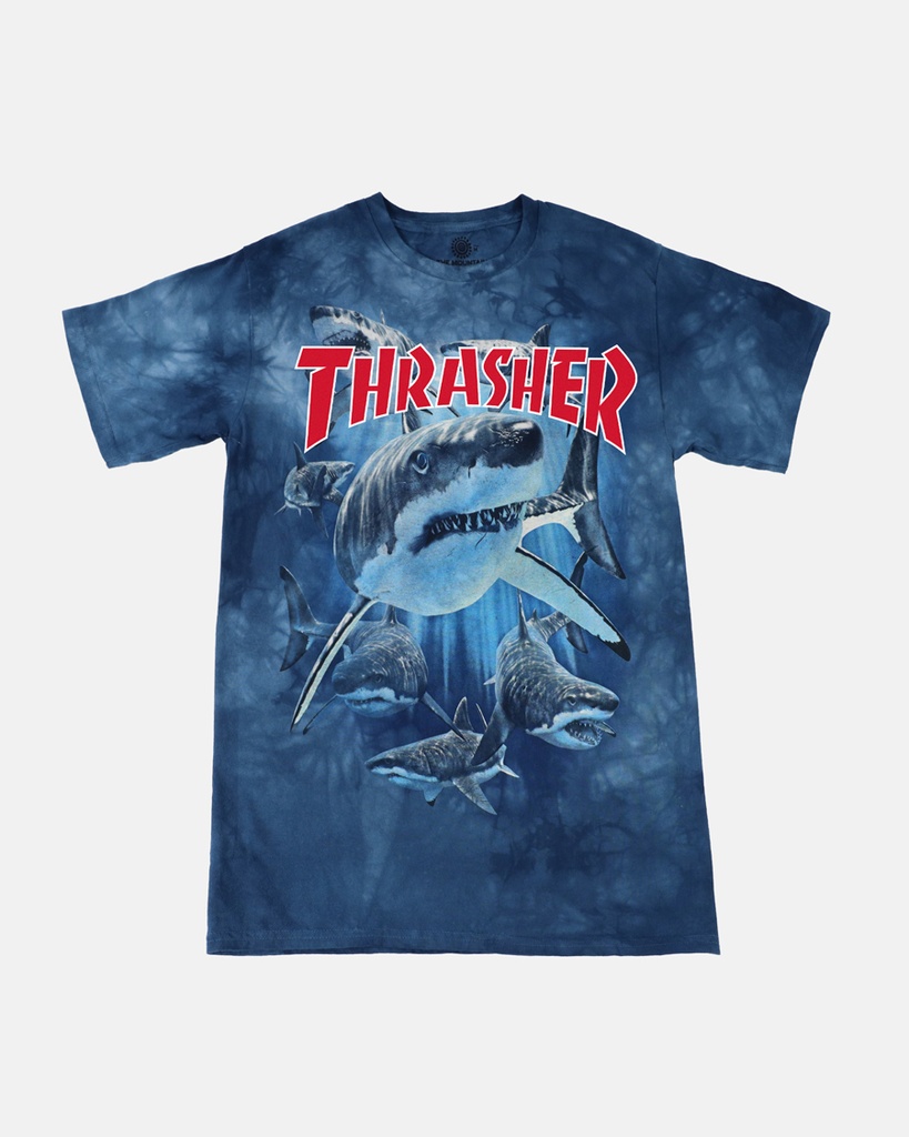 THRASHER X MOUNTAIN SHARK HAND-DYED NAVY SS S