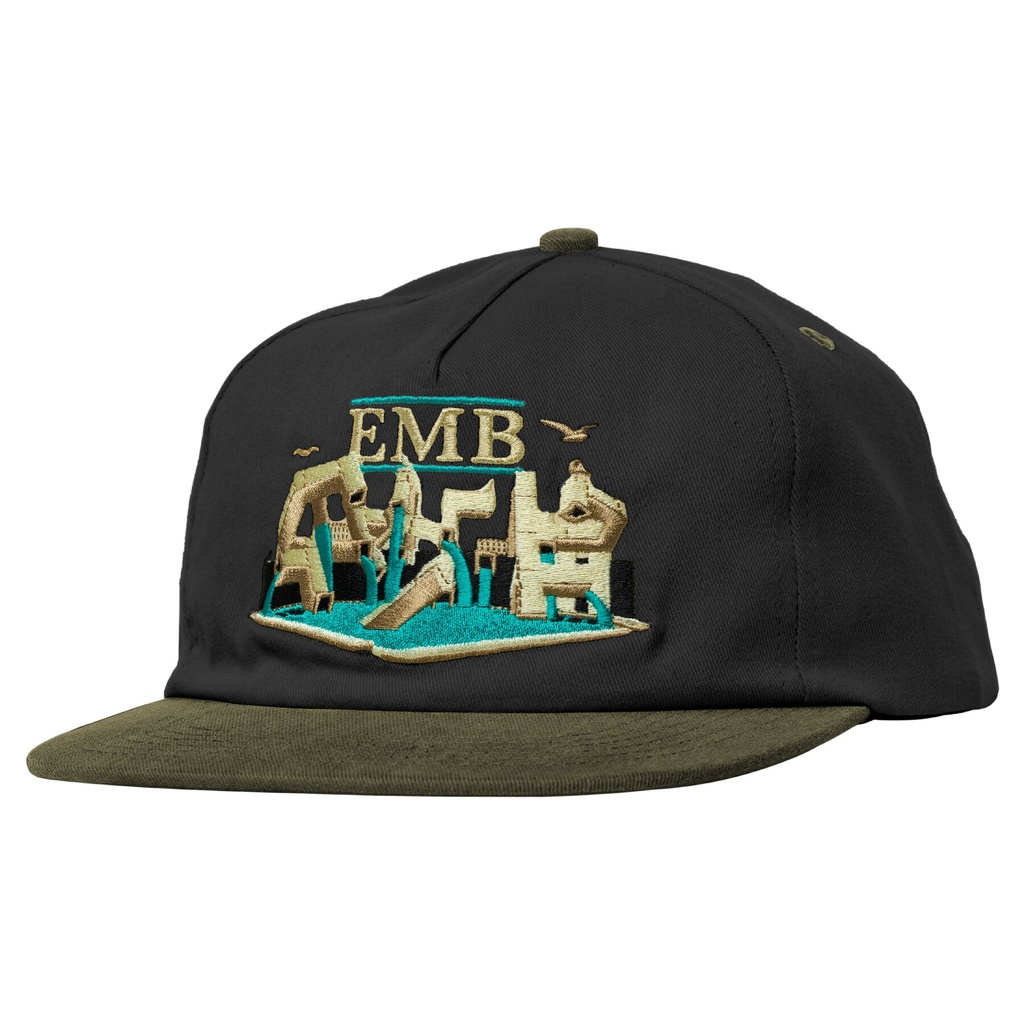 REAL EMB SNAPBACK HAT CHARCOAL/TAN