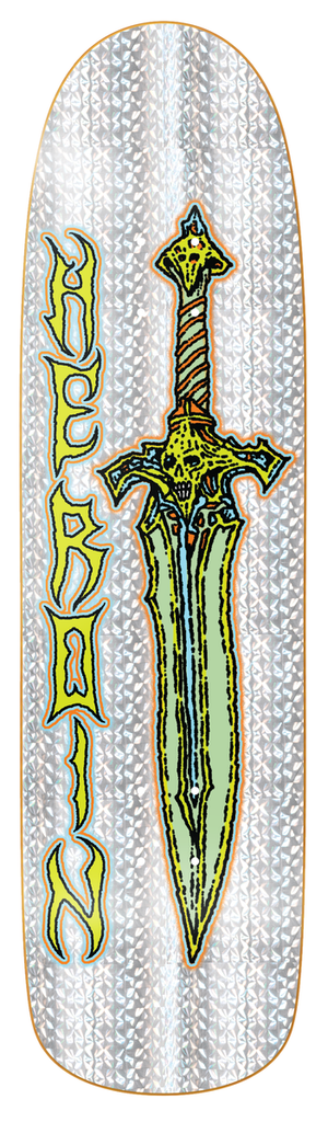 HEROIN TEAM SWORD HOLOGRAPHIC FOIL SHAPED DECK 9.0