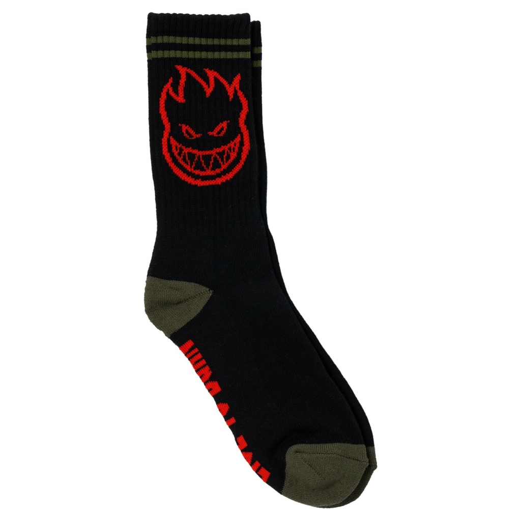 SPITFIRE BIGHEAD SOCKS BLACK/OLIVE/RED