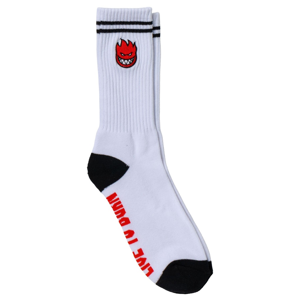 SPITFIRE BIGHEAD FILL EMB SOCKS WHITE/BLACK/RED