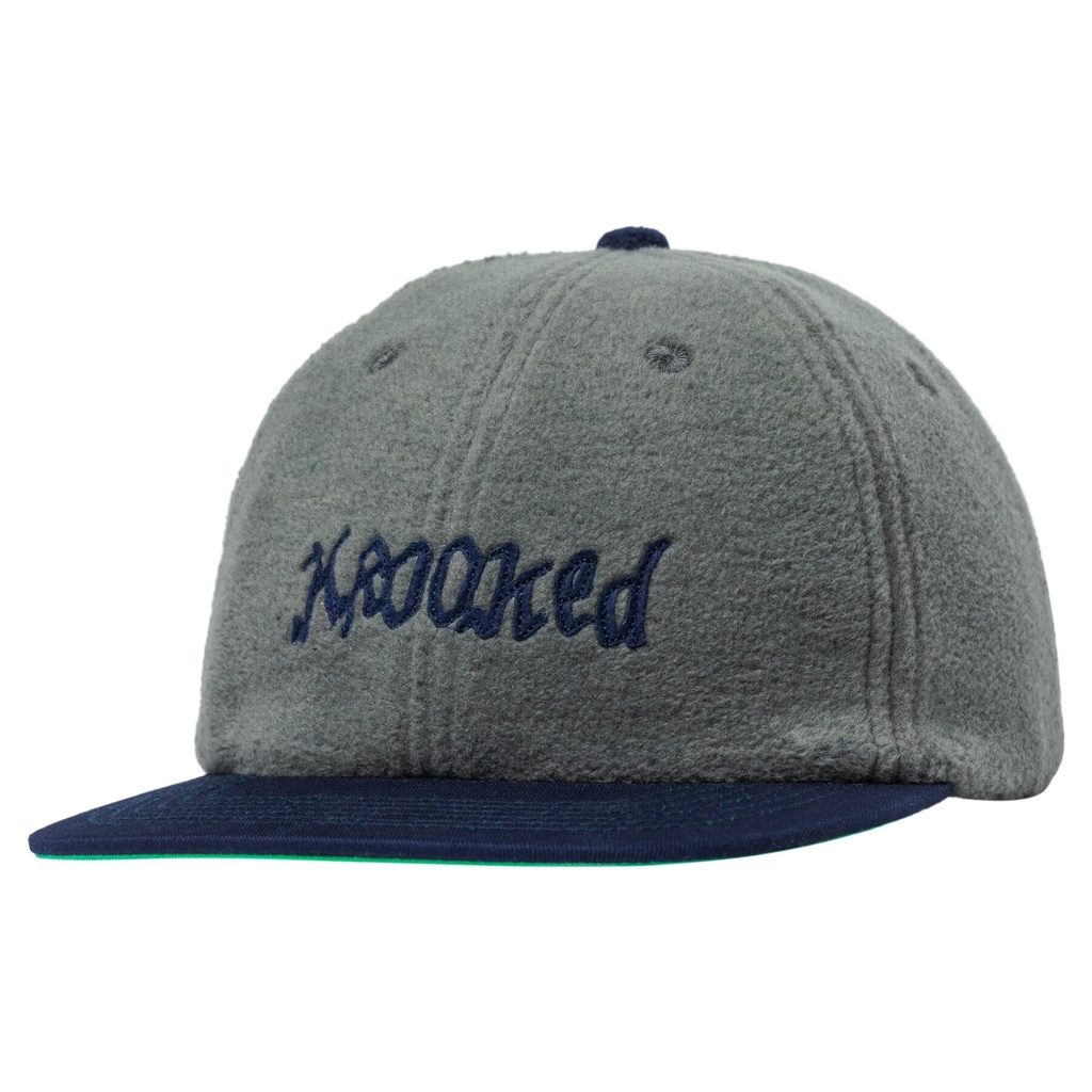 KROOKED DOUBLE OK SCRIPT STRAPBACK HAT GREY