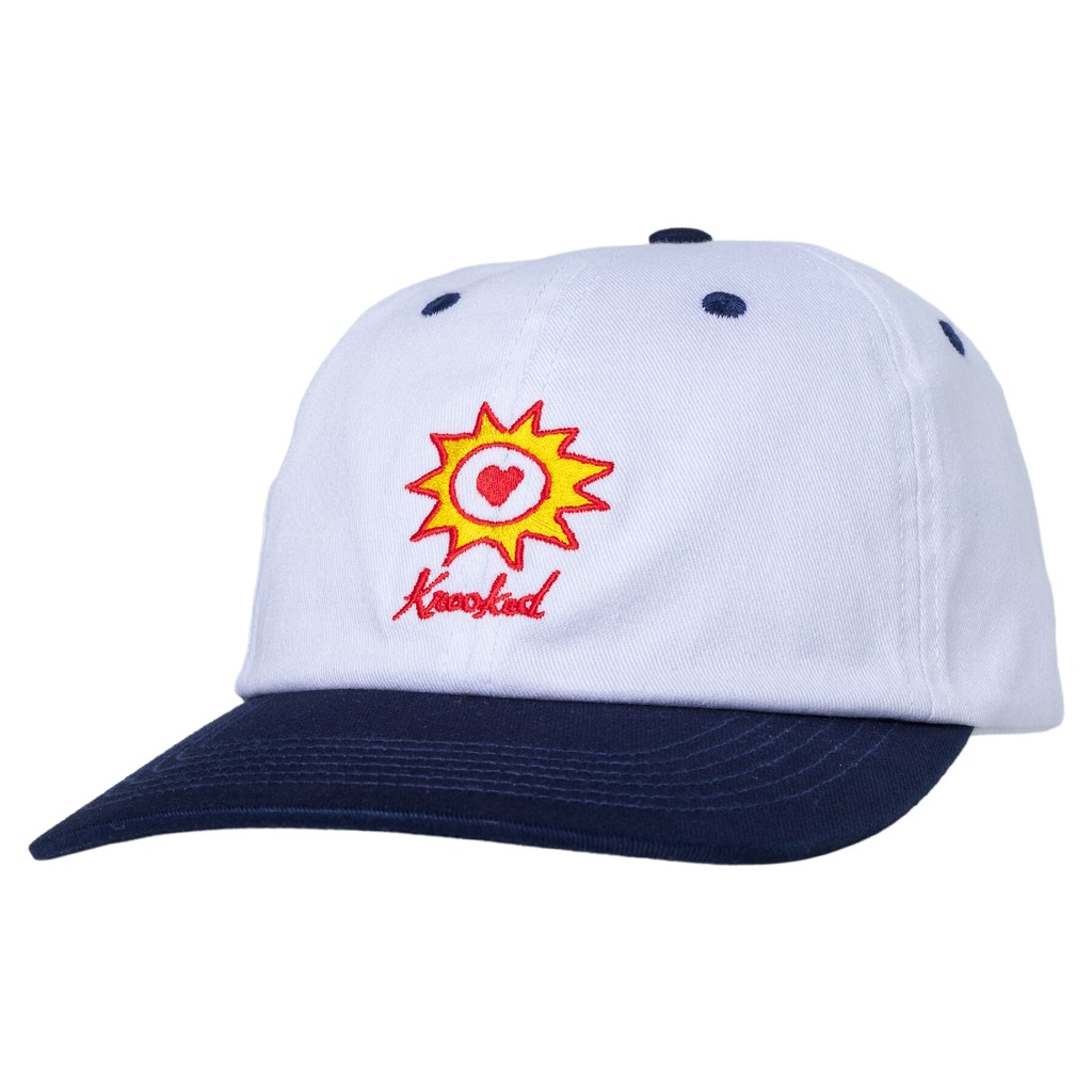 KROOKED SUN HEART STRAPBACK HAT WHITE