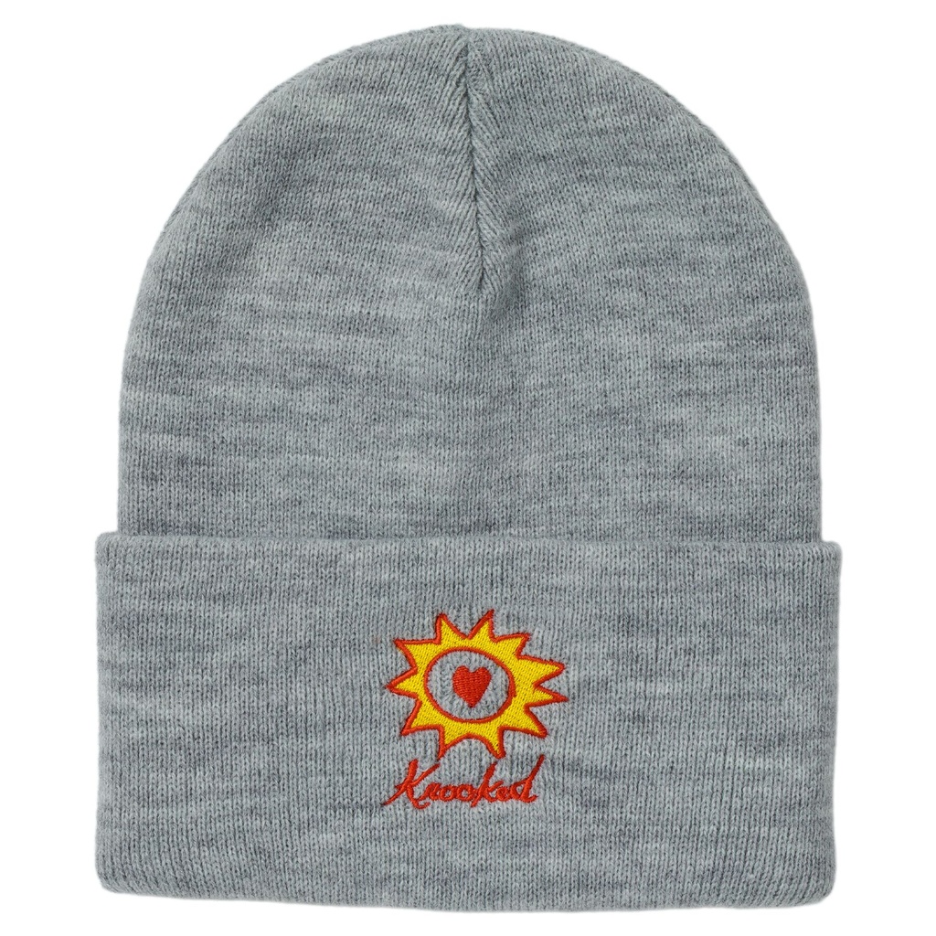 KROOKED SUN HEART CUFF BEANIE GREY