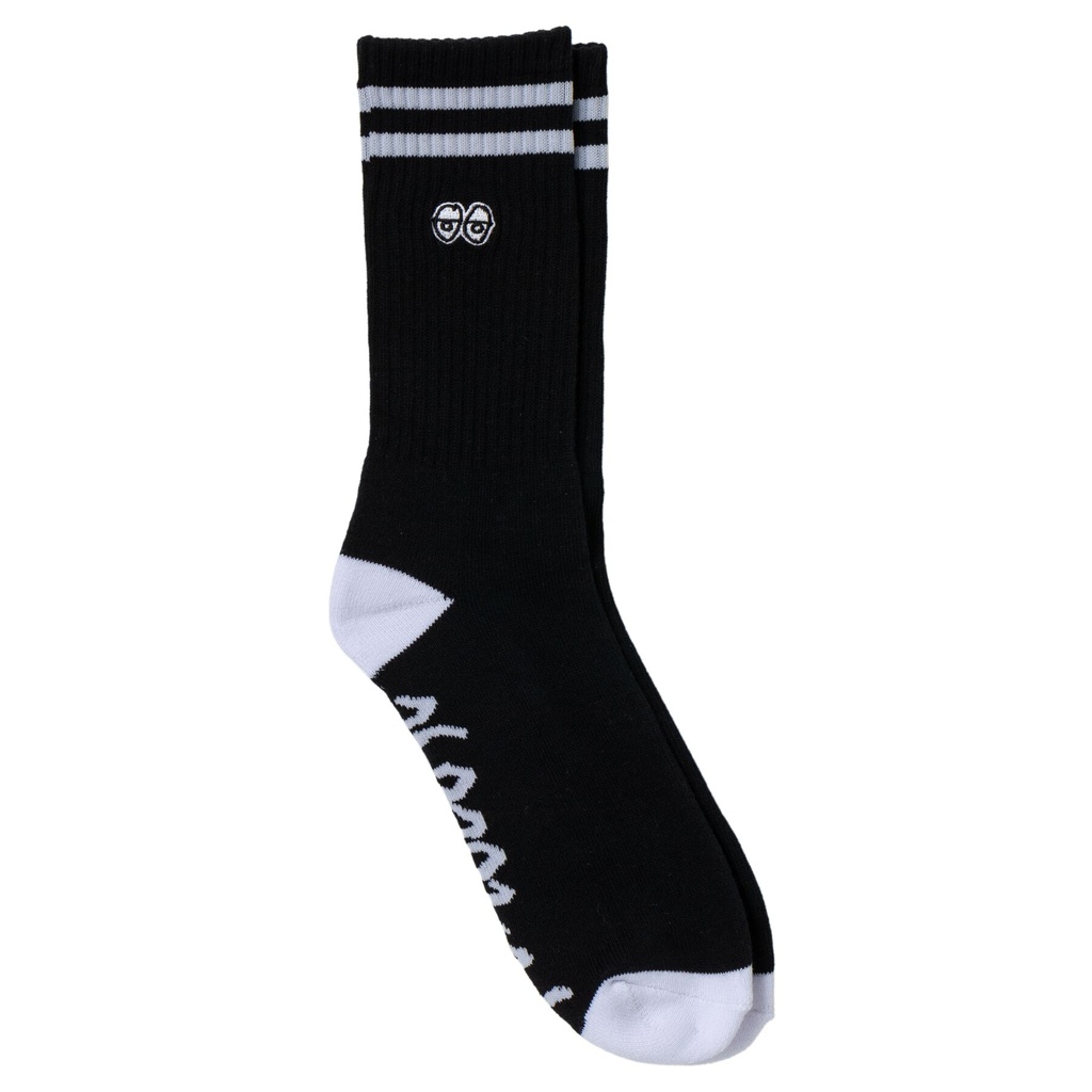 KROOKED EYES EMB SOCKS BLACK/WHITE