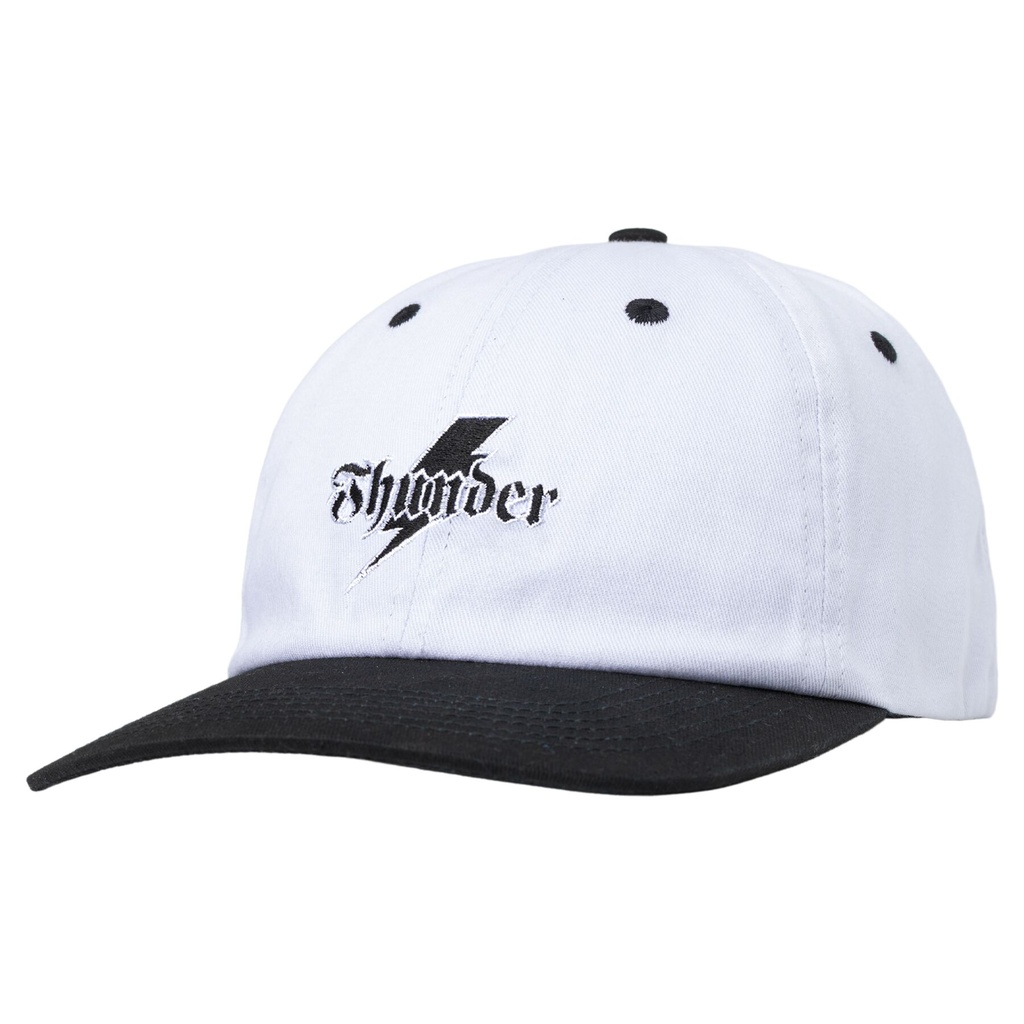 THUNDER BOLT SCRIPT SNAPBACK HAT WHITE