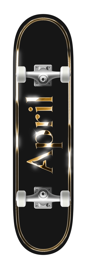 APRIL LOGO GOLDEN BLACK COMPLETE 8.25