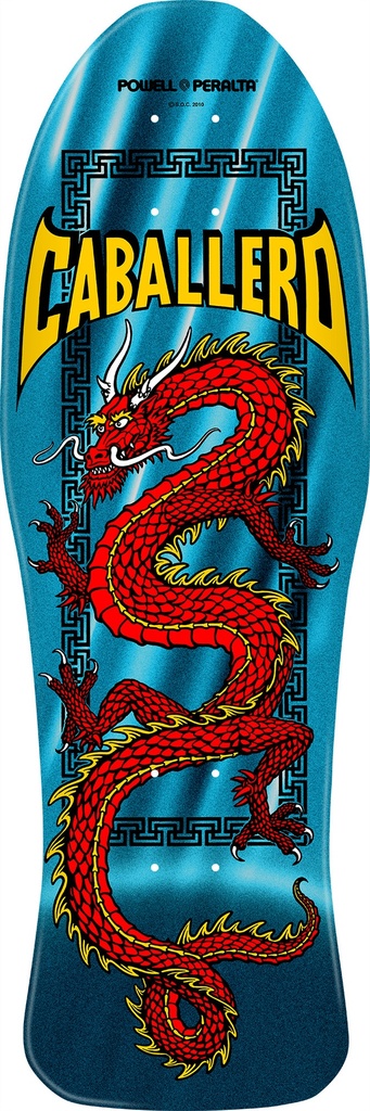 POWELL CABALLERO CHINESE DRAGON AQUA FOIL SHAPED DECK 10.0 X 30.0