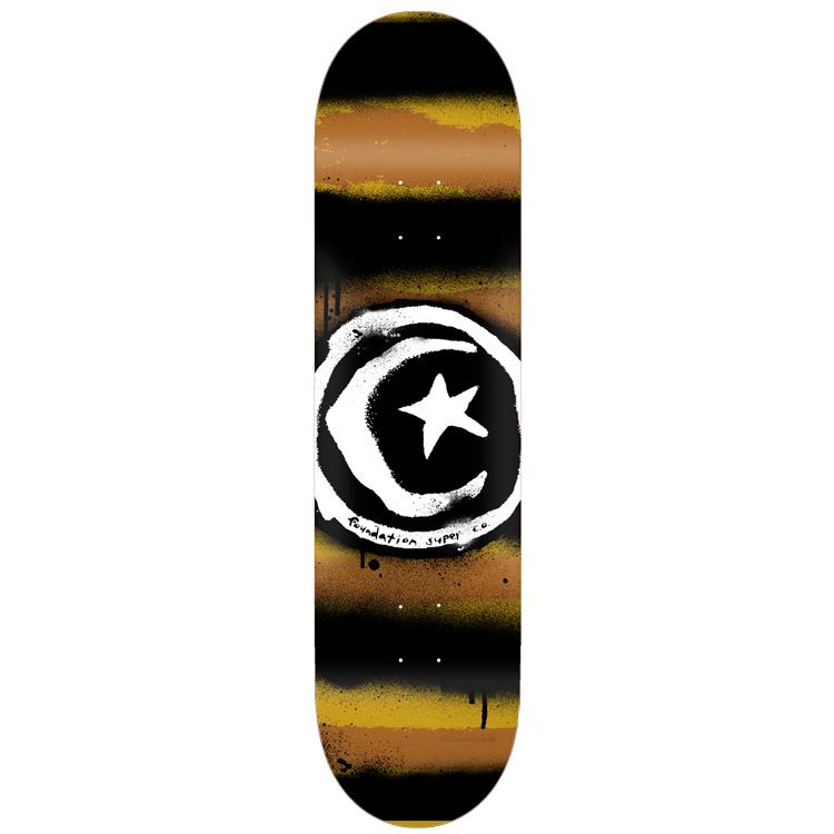 FOUNDATION TEAM STAR & MOON MUSTARD DI DECK 8.25