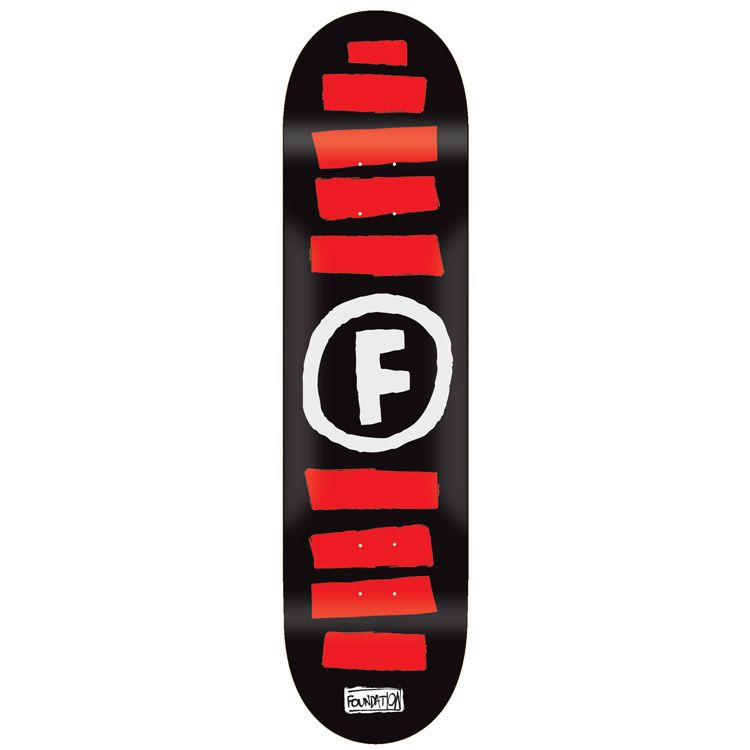 FOUNDATION TEAM DOODLE STRIPE BLACK DECK 8.0