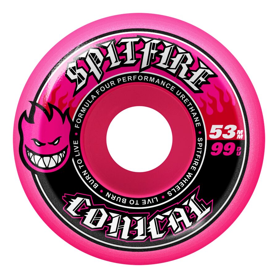 SPITFIRE FORMULA FOUR CONICAL PINK 53MM 99D (Set of 4)