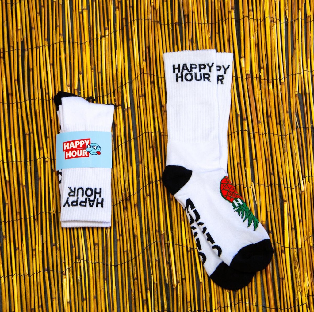 HAPPY HOUR MUCHO RELAXO SOCKS WHITE/BLACK