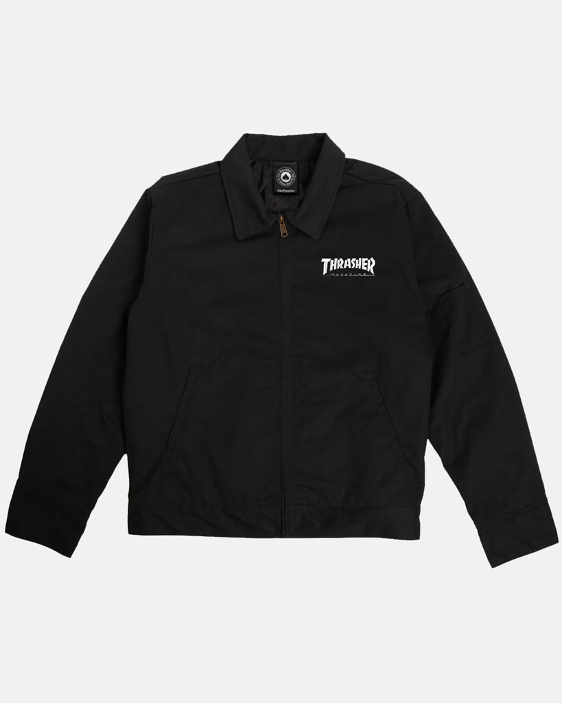 THRASHER EMBROIDERED MAG INSULATED MECHANIC JACKET BLACK XL