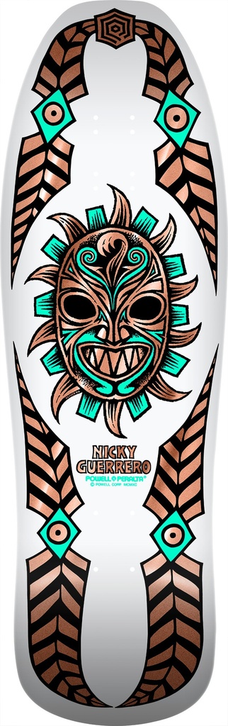 POWELL NICKY GUERRERO MASK WHITE/COPPER FOIL SHAPED DECK 10.0 X 31.75