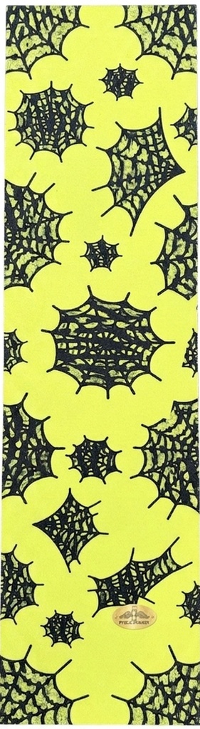 PVBLIC DOMAIN WEBBY CLEAR NEON YELLOW PERFORATED GRIP TAPE SHEET 9.00 X 33.00