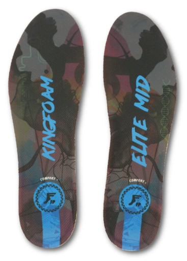 FOOTPRINT KINGFOAM ELITE MID CLASSIC INIFITY FOAM DARK GREY CAMO/BLUE 5MM TOE/7MM HEEL INSOLES LARGE (9-14)