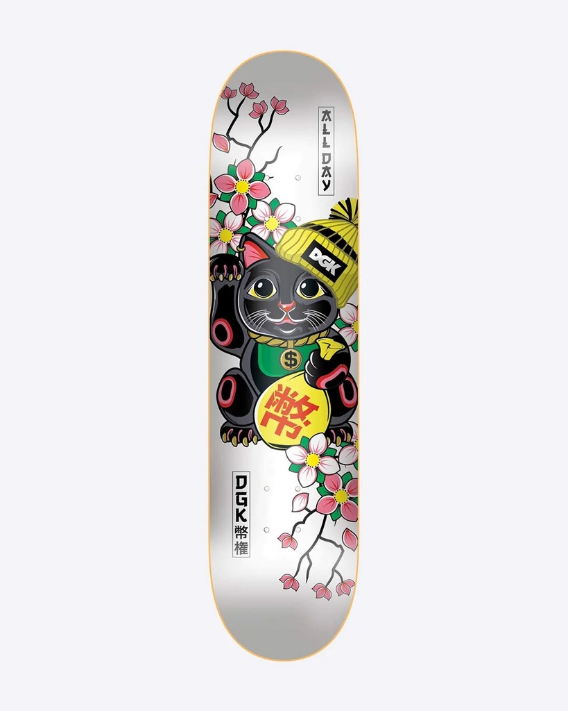DGK TEAM LUCKY CAT WHITE DECK 8.25