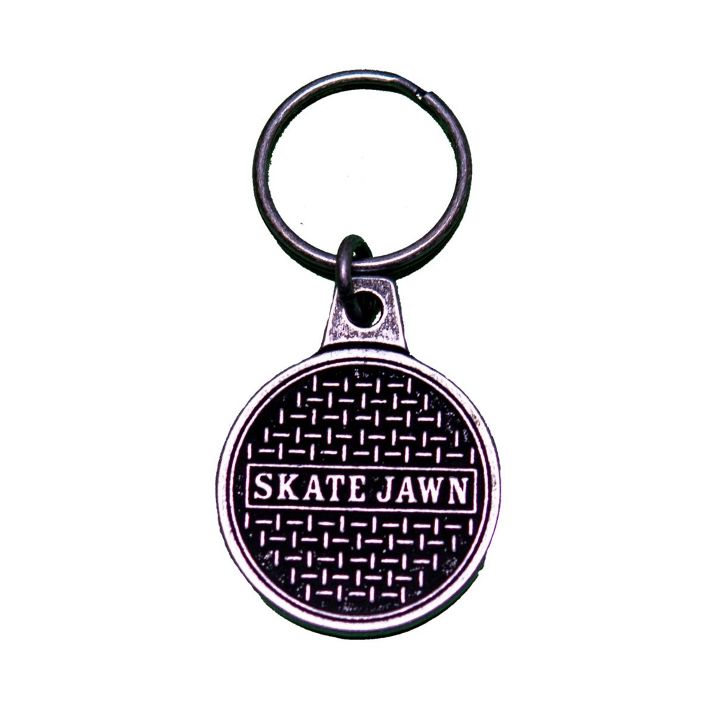 SKATE JAWN SEWER CAP METAL KEYCHAIN