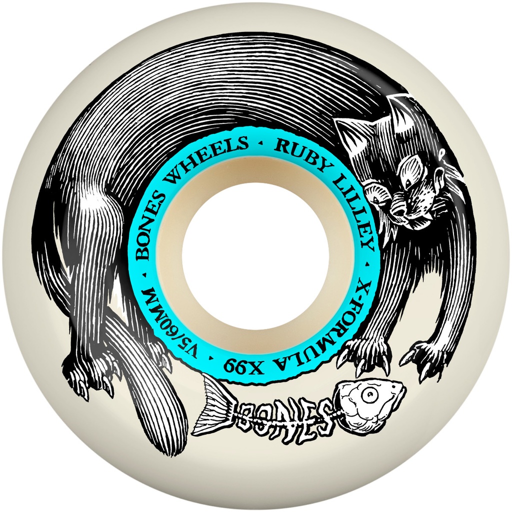 BONES X-FORMULA RUBY LILLEY BLACK CAT V5 SIDECUTS 60MM 99A (Set of 4)