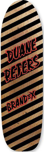 BRAND-X DUANE PETERS STRIPES BULLET PIG SHAPED DECK 9.10 X 33.25 (HAND SCREENED)
