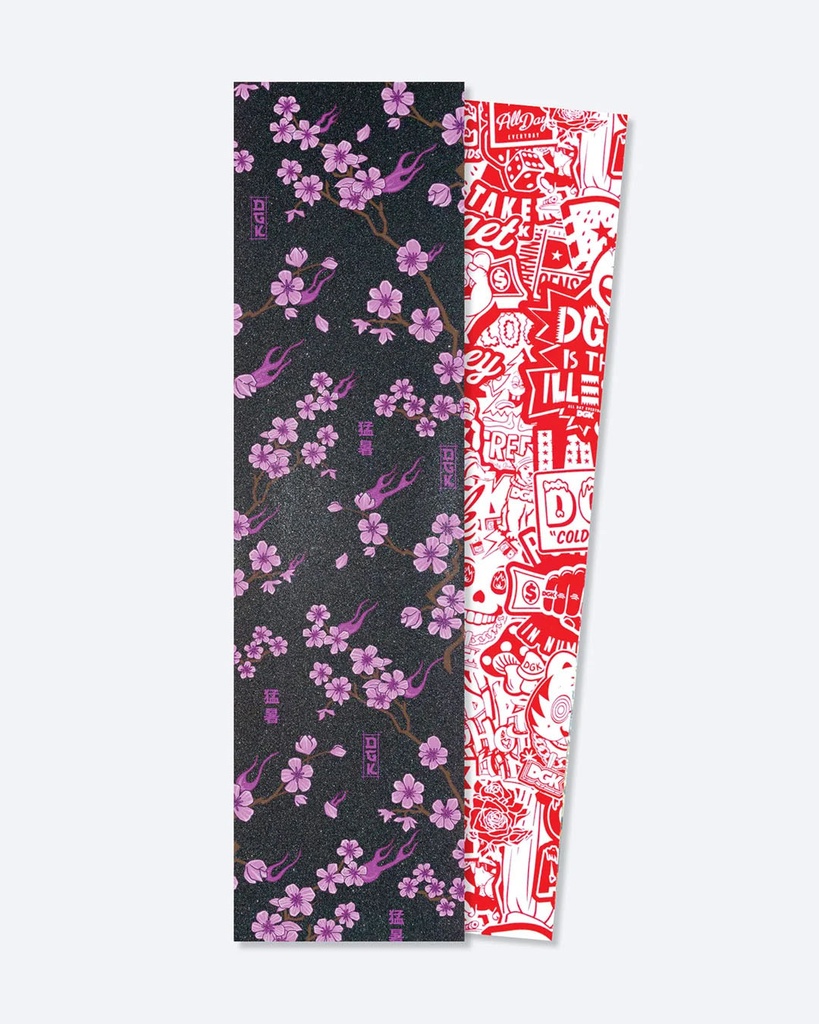 DGK FIRE BLOSSOM GRIP TAPE SHEET 9.00 X 33.00