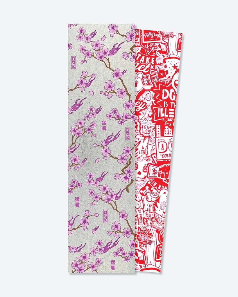 DGK FIRE BLOSSOM WHITE GRIP TAPE SHEET 9.00 X 33.00