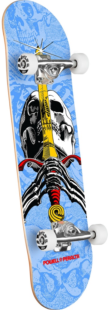 POWELL SKULL & SWORD LIGHT BLUE COMPLETE 7.5 X 28.65