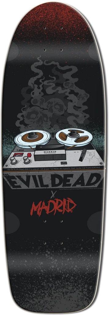 MADRID X EVIL DEAD 45TH ANNIVERSARY REELS SHAPED DECK 10.00X30.00 (LIMITED AND HAND NUMBERED)