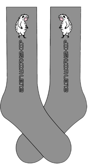 ALIEN WORKSHOP SHEEPLE SOCKS HEATHER GREY