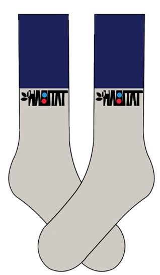 HABITAT CONTRAST CUFF SOCKS BLUE/WHITE