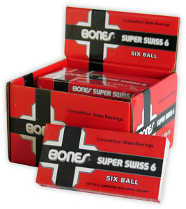 BONES SUPER SWISS BEARINGS 6-BALL 10/PK