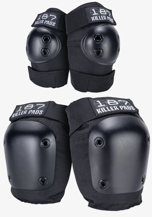 187 KILLER PADS COMBO PACK BLACK KNEE/ELBOW XS