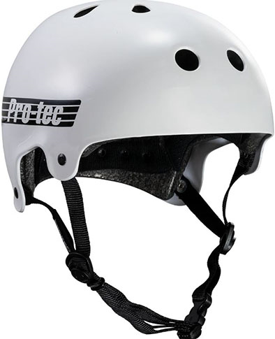 PRO TEC OLD SCHOOL SKATE HELMET GLOSS WHITE XS
