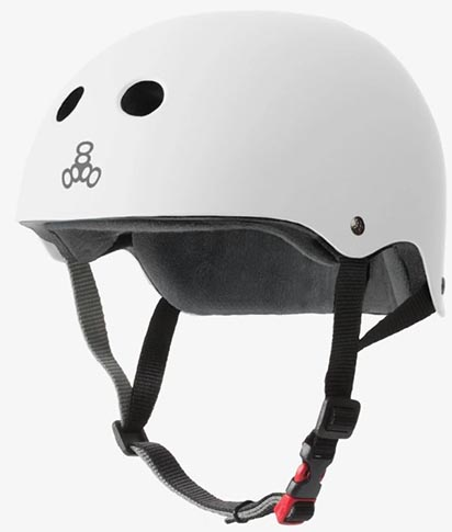 TRIPLE 8 HELMET CERTIFIED SWEATSAVER WHITE MATTE S/M
